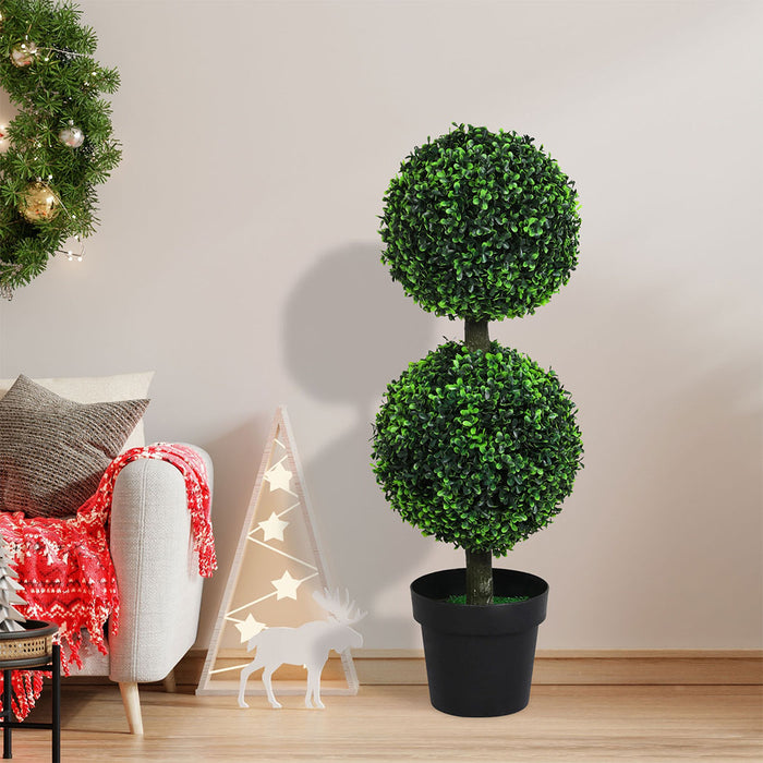 Goslash Picks Artificial Double Ball Boxwood Trees