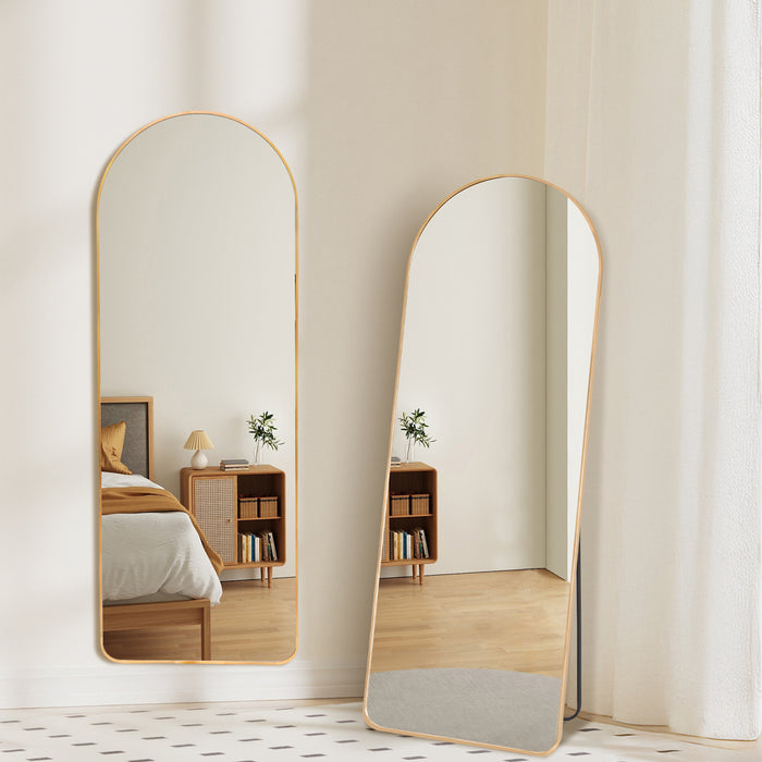 165Cm Arched Full Length Mirror - Gold