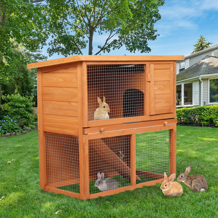 Goslash Picks Rabbit Hutch - Brown 90Cm X 45Cm X 80Cm