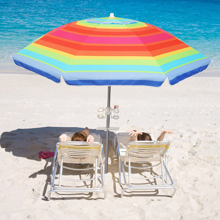 2M Outdoor Beach Umbrellas Sand Colorful