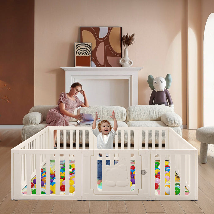 Goslash Picks Kids Playpen - White 186Cm X 206Cm X 61Cm