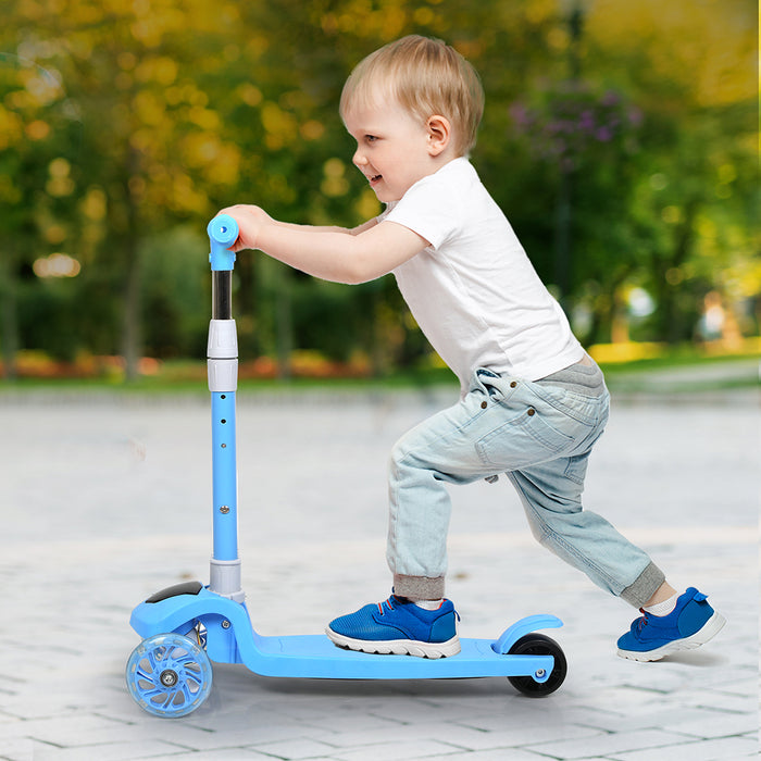 Goslash Picks Foldable Kids Scooter Led Music Blue