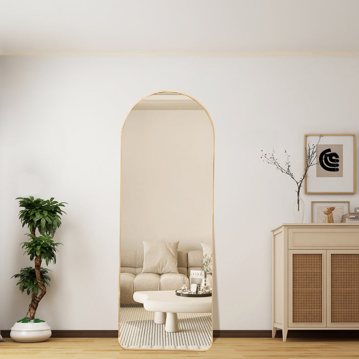 165Cm Arched Full Length Mirror - Gold