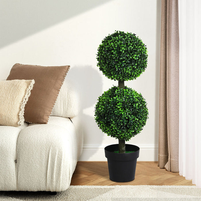 Goslash Picks Artificial Double Ball Boxwood Trees