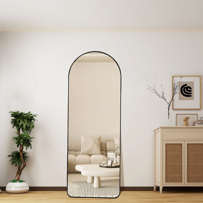 165Cm Arched Full Length Mirror - Black