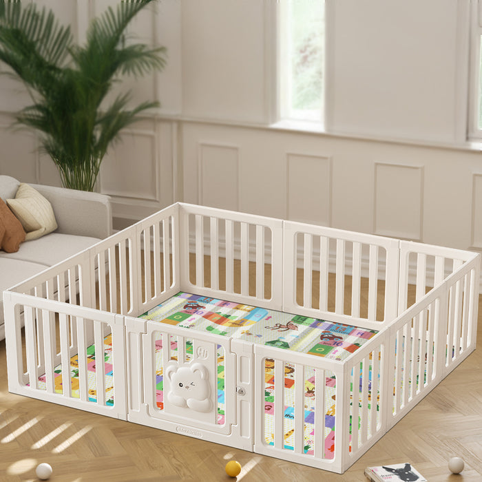 Goslash Picks Kids Playpen - White 186Cm X 206Cm X 61Cm