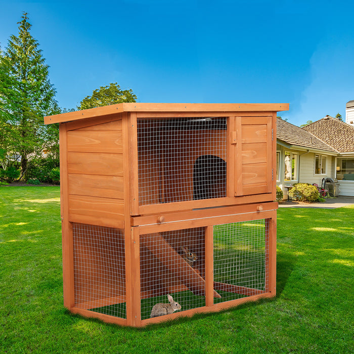 Goslash Picks Rabbit Hutch - Brown 90Cm X 45Cm X 80Cm