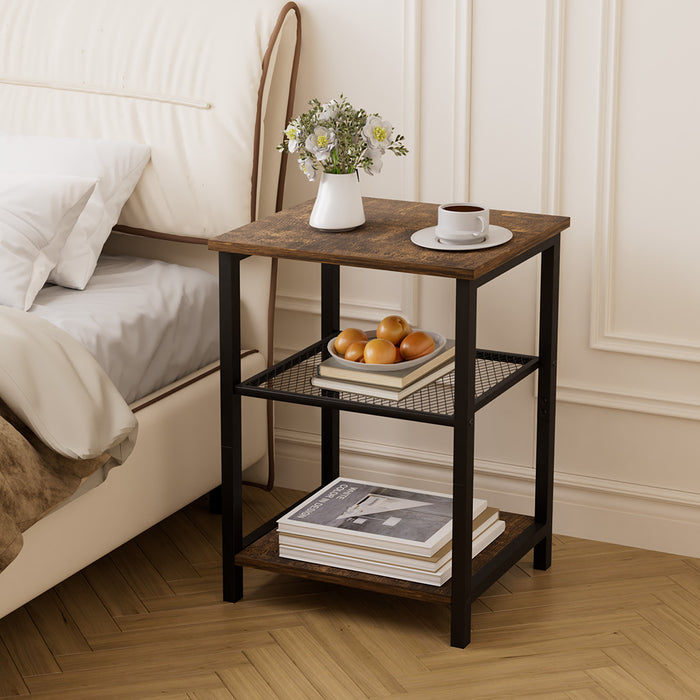 Goslash Picks 3-Tier Side Table - Brown And Black L 40Cmx40Cmx54Cm