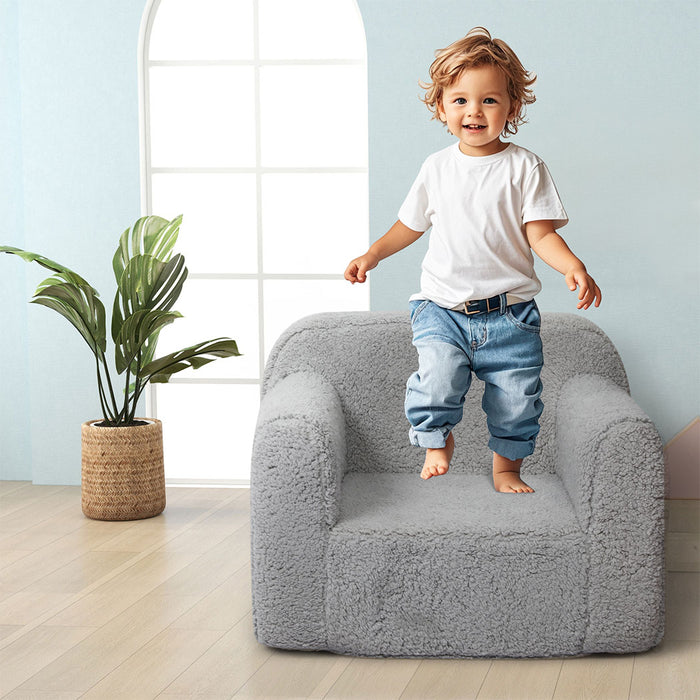 Goslash Picks Kids Sofa - Grey Blue 62Cm X 48Cm X 48Cm