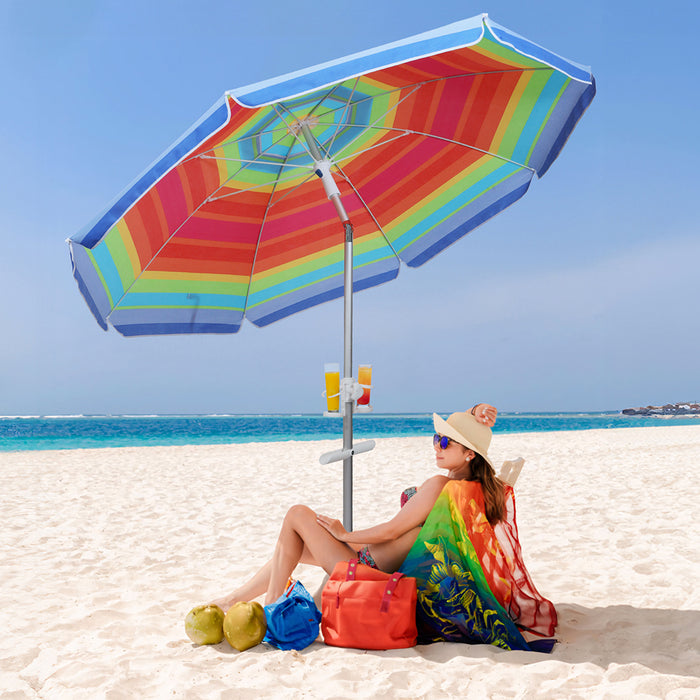 2M Outdoor Beach Umbrellas Sand Colorful