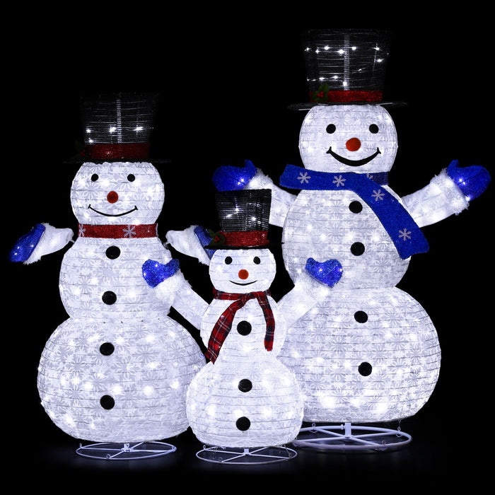 Christmas Lights 330 Led Fairy Light 3Pcs Snowman Decorations Set