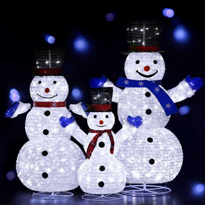 Christmas Lights 330 Led Fairy Light 3Pcs Snowman Decorations Set