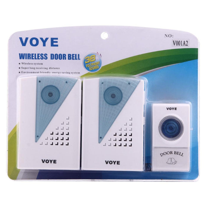 Wireless Smart Music Led Home Doorbell With Dual Receiver - Remote Control Distance 120M Open Air