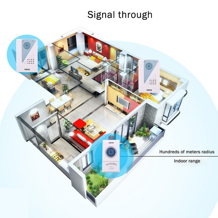 Wireless Smart Music Led Home Doorbell With Dual Receiver - Remote Control Distance 120M Open Air