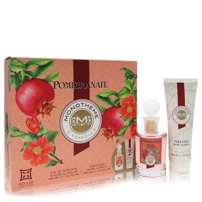 Monotheme Promegranate Gift Set - 3.4 Oz Eau De Toilette Spray + 3.4 Oz Body Lotion For Women