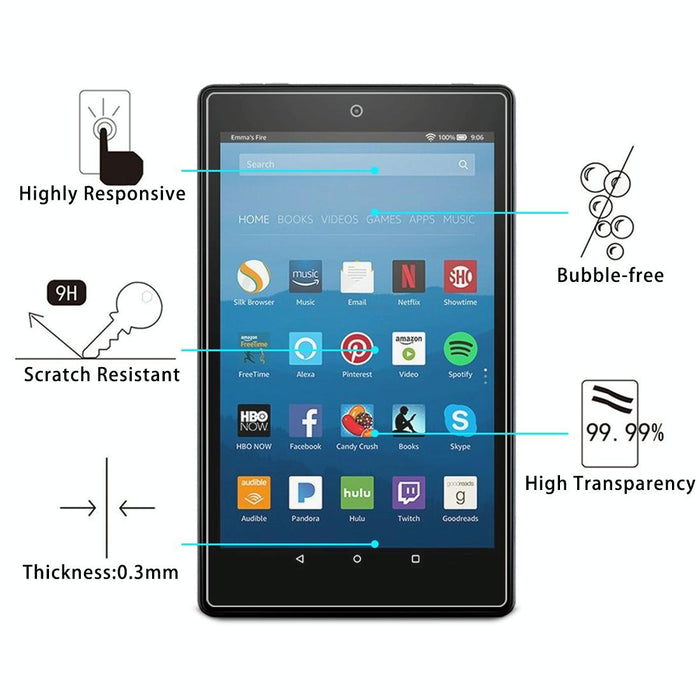 For Amazon Kindle Fire Hd 8 2017 0.3Mm 9H Full Screen Tempered Glass Film