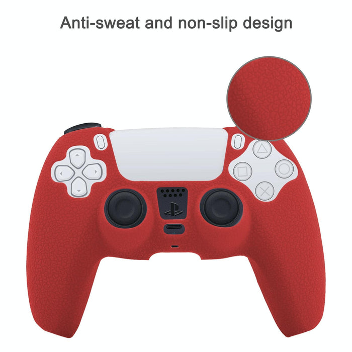 Leather Texture Silicone Protective Case For Ps5