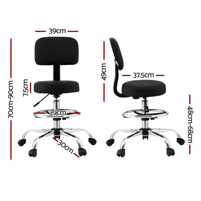 Office Chair Drafting Computer Standing Desk Chairs Ergonomic Pu Black