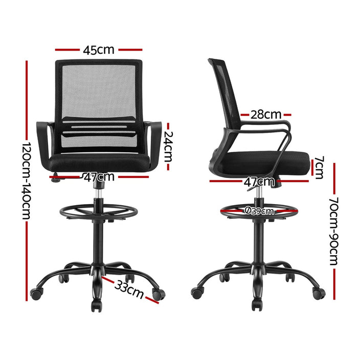 Office Chair Drafting Chairs Stool Computer Desk Studios Mesh Black