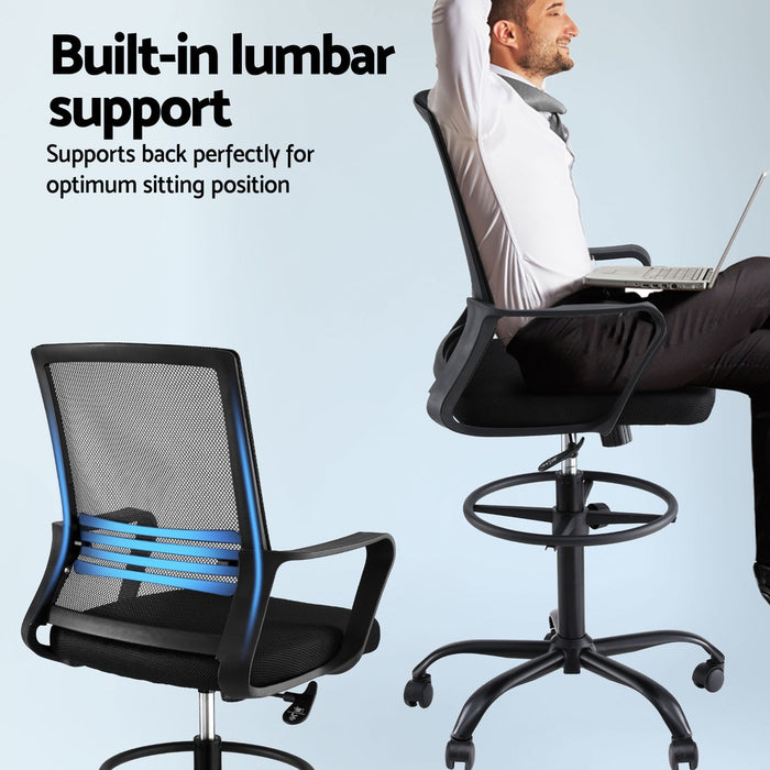 Office Chair Drafting Chairs Stool Computer Desk Studios Mesh Black