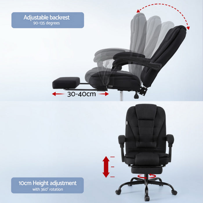 Office Chair Executive Fabric Seat Racing Computer Desk Chairs Footrest