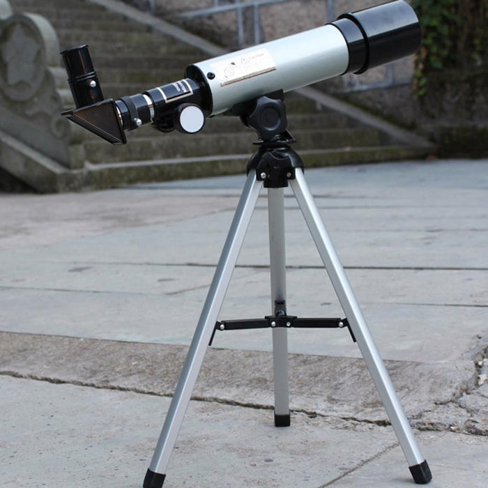 F36050 Portable Professional High Definition High Times Espace Astronomical Telescope Spotting Scope With Aluminum Alloy Tripod Silver