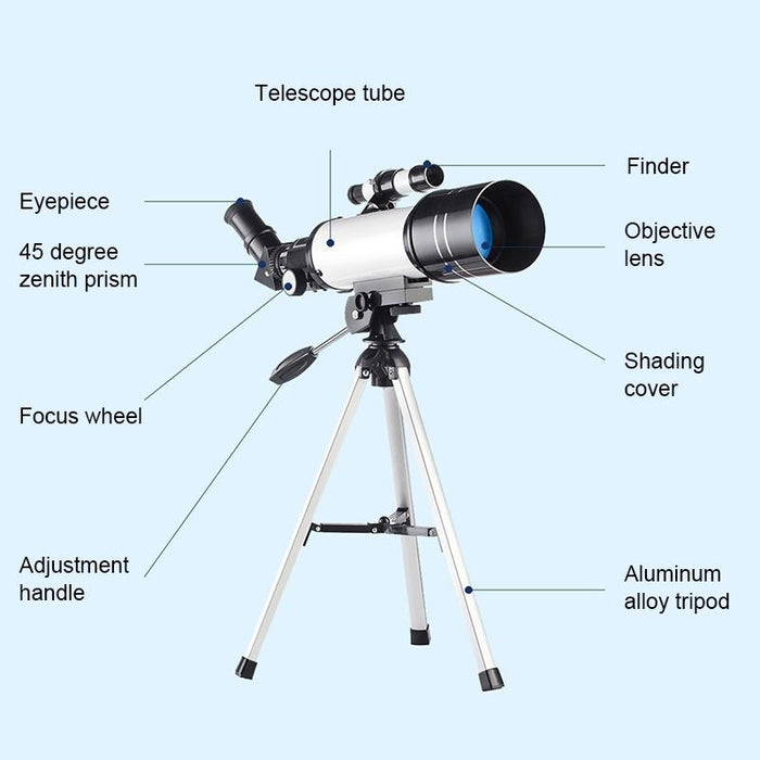 Wr852 16X/66X70 High Definition High Times Astronomical Telescope With Tripod Blue