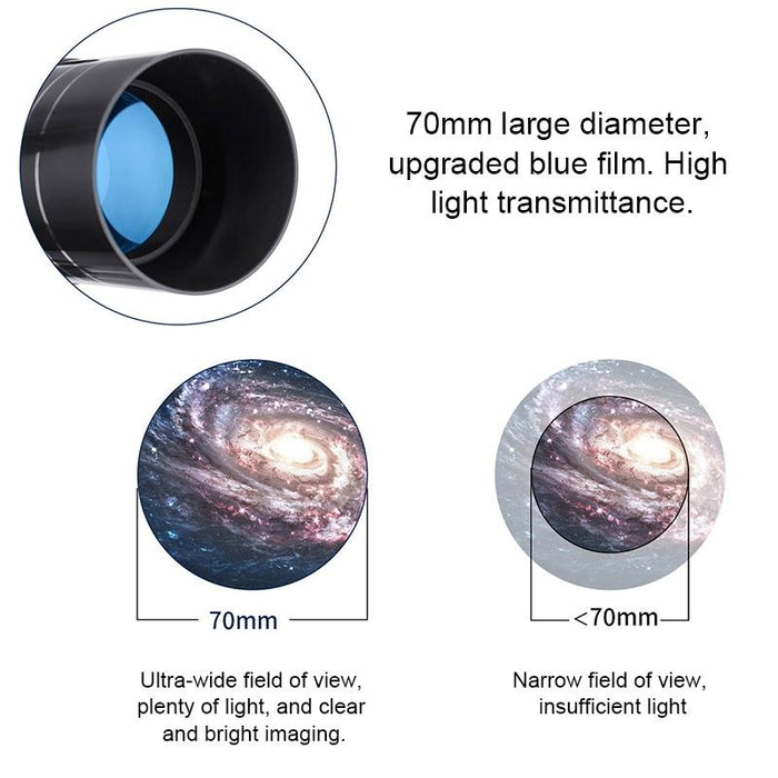 Wr852 16X/66X70 High Definition High Times Astronomical Telescope With Tripod Blue