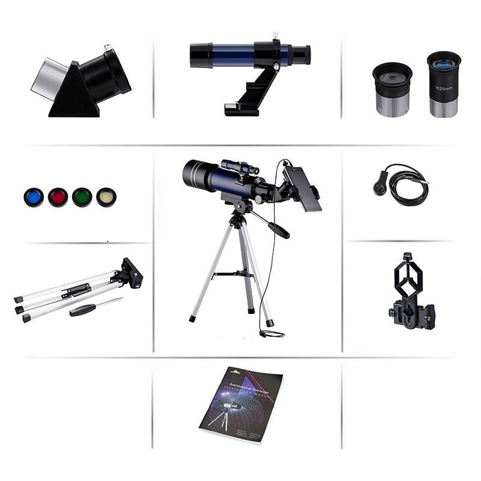 Wr852-3 16X/66X70 High Definition High Times Astronomical Telescope With Tripod & Phone Fixing Clip & Moon Filter