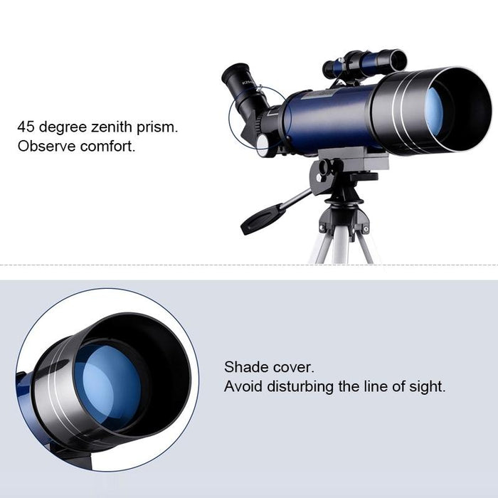 Wr852-3 16X/66X70 High Definition High Times Astronomical Telescope With Tripod & Phone Fixing Clip & Moon Filter