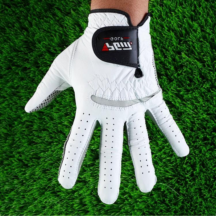 Left Hand Sheepskin Anti-Slip Particle Golf Men Gloves - Size 24#