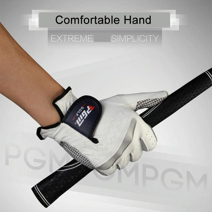 Left Hand Sheepskin Anti-Slip Particle Golf Men Gloves - Size 24#