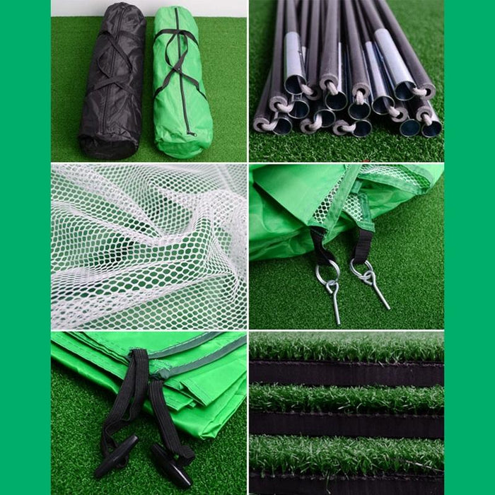 Golf Training Aids Indoor Sports Hitting Practice Net 2M With Cut Rods Hole Green