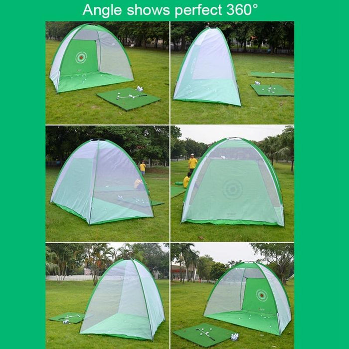 Golf Training Aids Indoor Sports Hitting Practice Net 2M With Cut Rods Hole Green