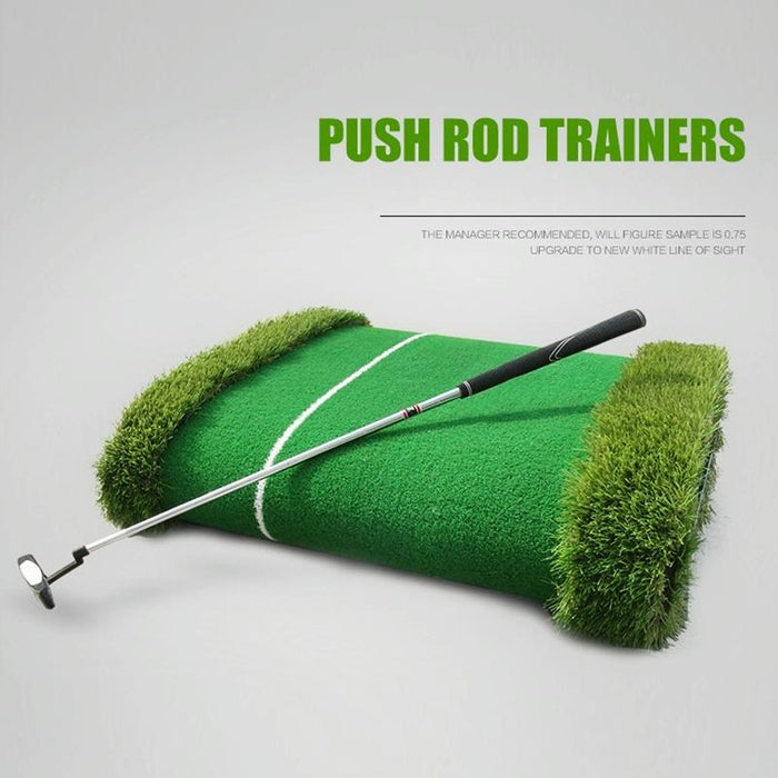 Golf Four Colour Putting Mat Push Rod Trainer - Size 50X300Cm Green