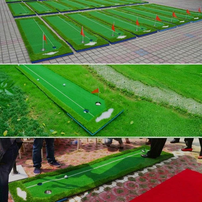 Golf Four Colour Putting Mat Push Rod Trainer - Size 50X300Cm Green