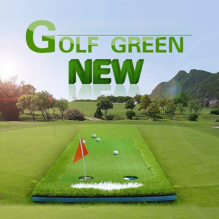 Golf Four Colour Putting Mat Push Rod Trainer - Size 50X300Cm Green