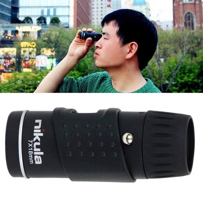 7X18 Portable Professional High Times High Definition Dual Focus Zoom Monocular Pocket Telescope