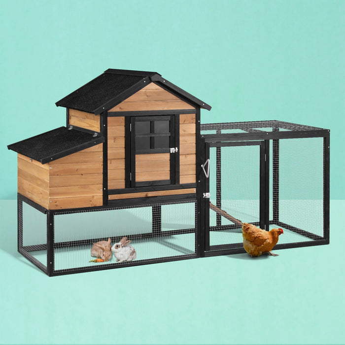 Chicken Coop Rabbit Hutch Extra Large Wooden Run Cage Bunny House Outdoor