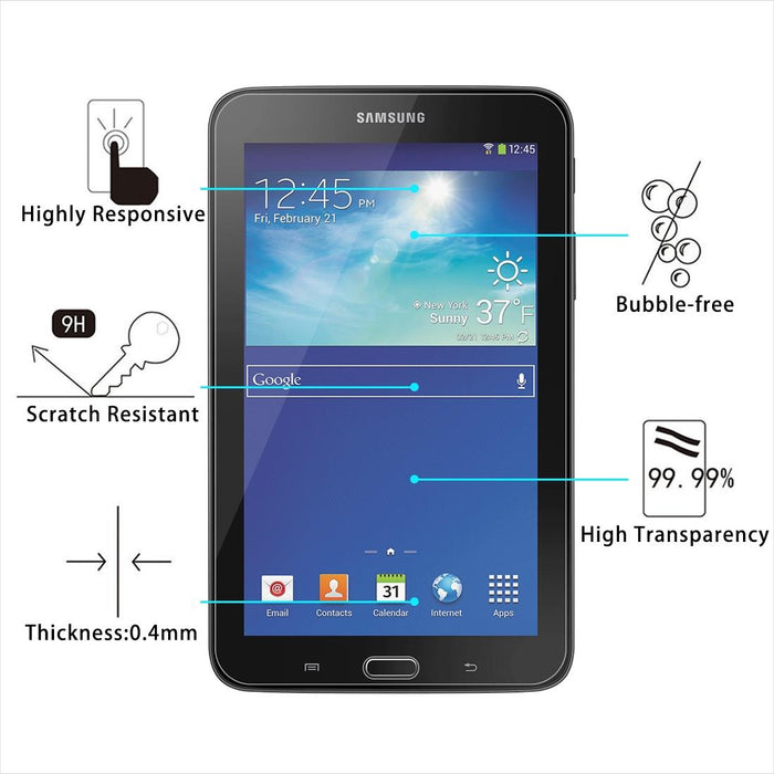 0.4Mm 9H+ Surface Hardness 2.5D Explosion-Proof Tempered Glass Film For Samsung Galaxy Tab 3 Lite T110 / T111 / T113