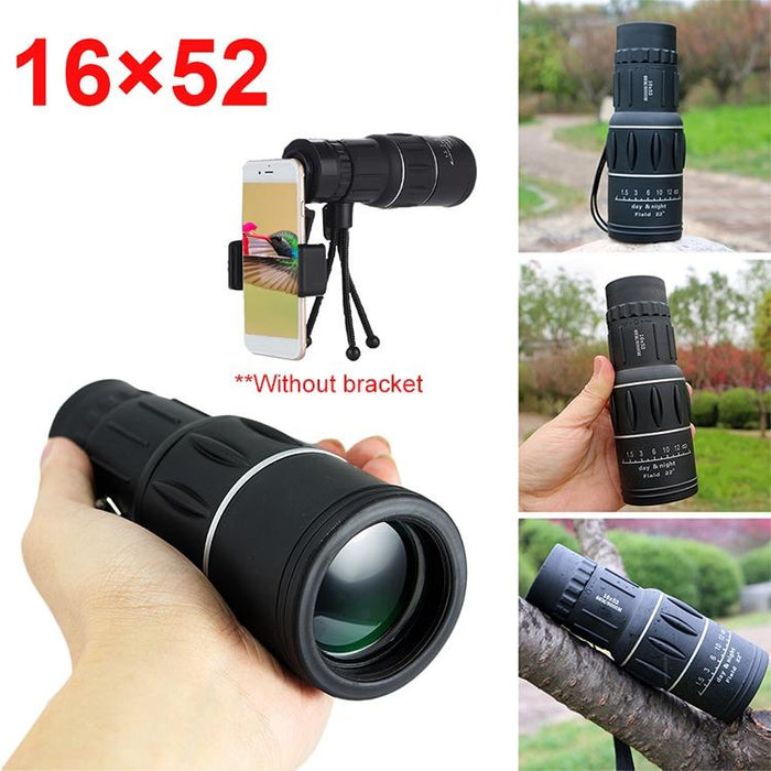 16 X 52 Monocular Telescope Dual Focus Green Film Hunting Low Light Level Night Vision Binoculars