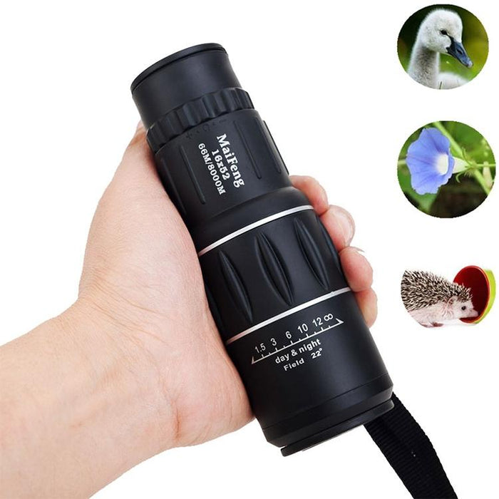 16 X 52 Monocular Telescope Dual Focus Green Film Hunting Low Light Level Night Vision Binoculars