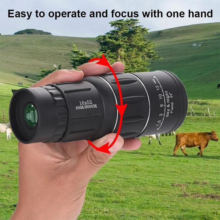 16 X 52 Monocular Telescope Dual Focus Green Film Hunting Low Light Level Night Vision Binoculars