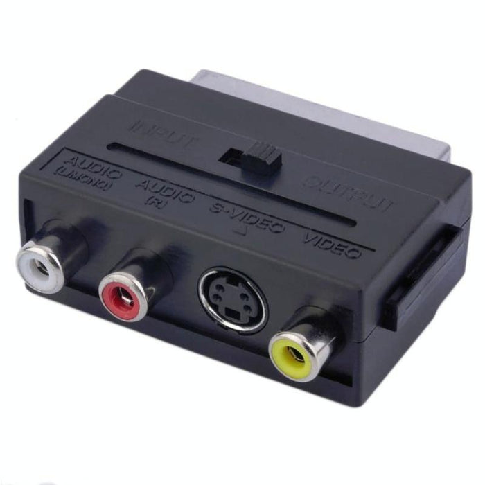 Rgb Scart Male To S Video And 3 Rca Audio Adaptor Black