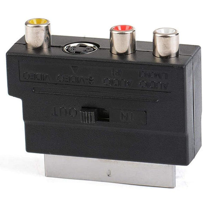 Scart Male To Female With Composite Av & S-Video Sockets Black