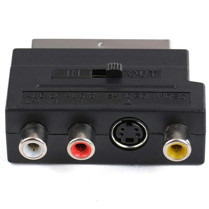 Scart Male To Female With Composite Av & S-Video Sockets Black