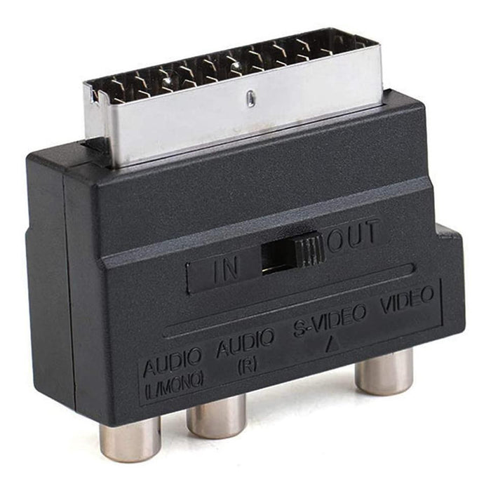 Scart Male To Female With Composite Av & S-Video Sockets Black