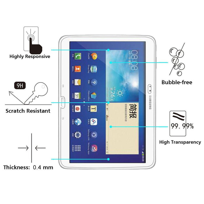 0.4Mm 9H+ Surface Hardness 2.5D Explosion-Proof Tempered Glass Film For Samsung Galaxy Tab 3 10.1 / P5200