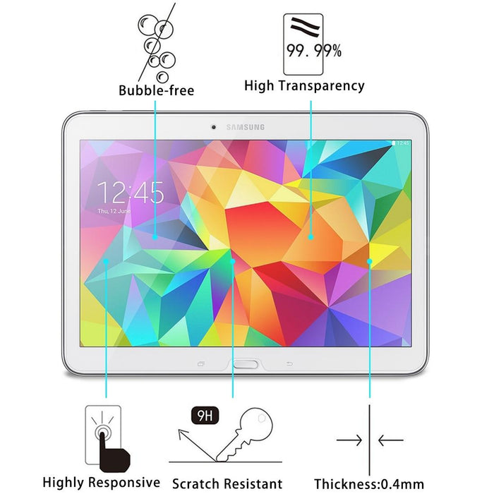 0.4Mm 9H+ Surface Hardness 2.5D Explosion-Proof Tempered Glass Film For Samsung Galaxy Tab 4 10.1 / T530 / T531 / T535