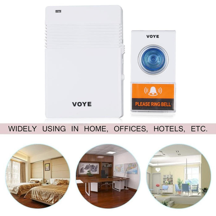 Wireless Remote Doorbell With 38 Polyphony Sounds White